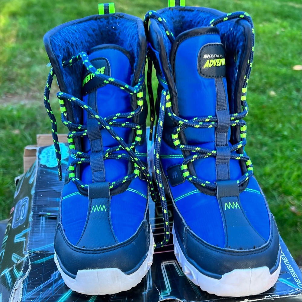 Skechers Blue and Green Kids Rain & Snow Boots